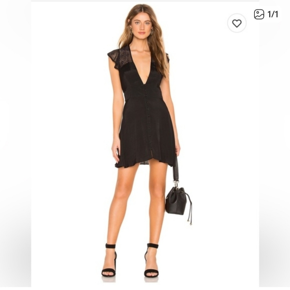NWOT FREE PEOPLE | CAROLINA BLACK LACE MINI DRESS